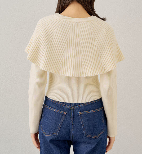  「フリルデザインクルーニット」|ニット・セーター|