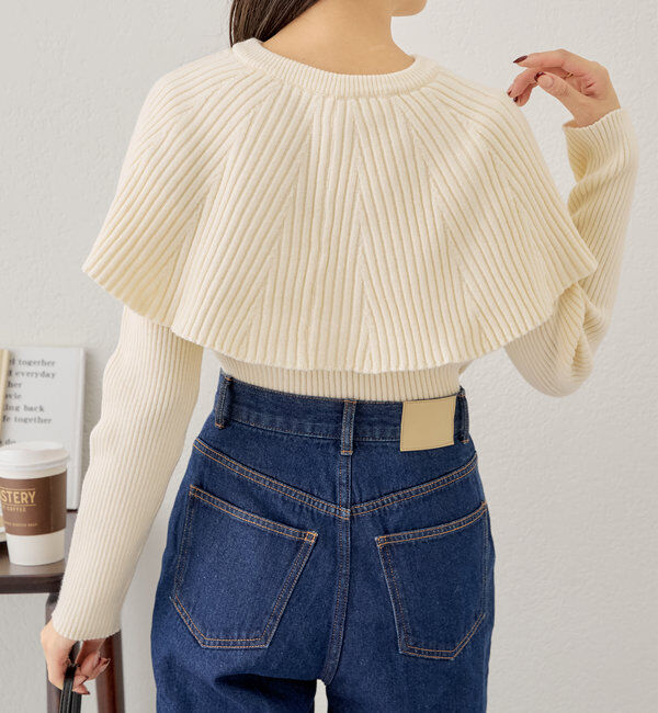  「フリルデザインクルーニット」|ニット・セーター|