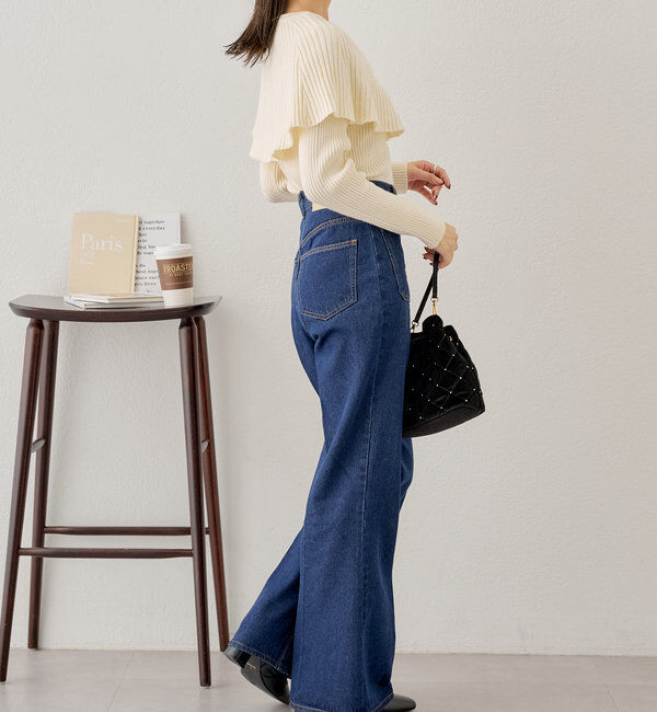  「フリルデザインクルーニット」|ニット・セーター|