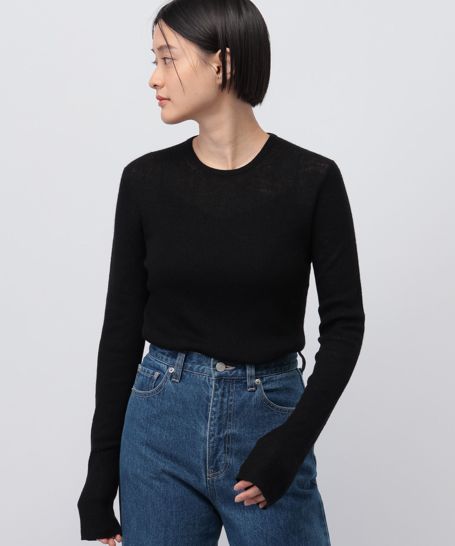 A part by 「14Gシアーウールプルオーバー」|ニット・セーター|ブラック