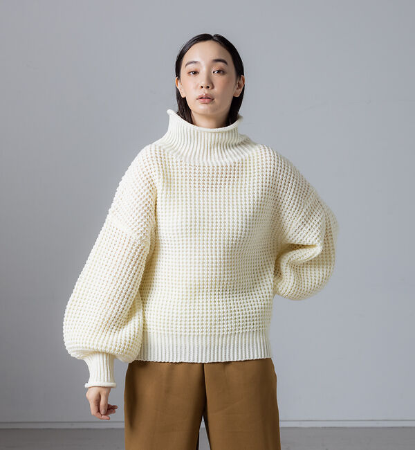 collex「ワッフルタートルニットプルオーバー」|ニット・セーター|