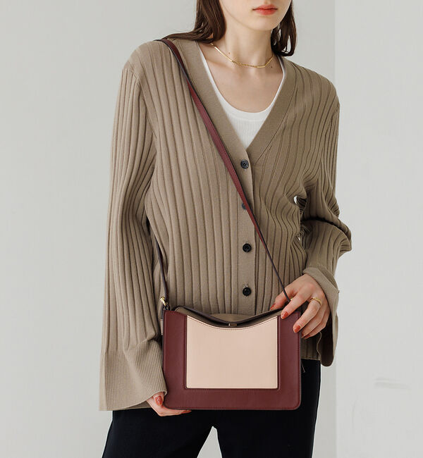 LOWELL things「【LEE掲載】Trench/レザーフラップショルダーBAG」|ショルダー・メッセンジャー|ボルドー