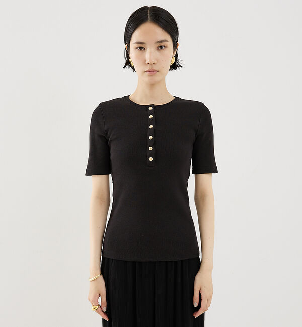 The Store by C' 「【ANINE BING】ALESSIA TEE／釦付きTシャツ」|Tシャツ・カットソー|