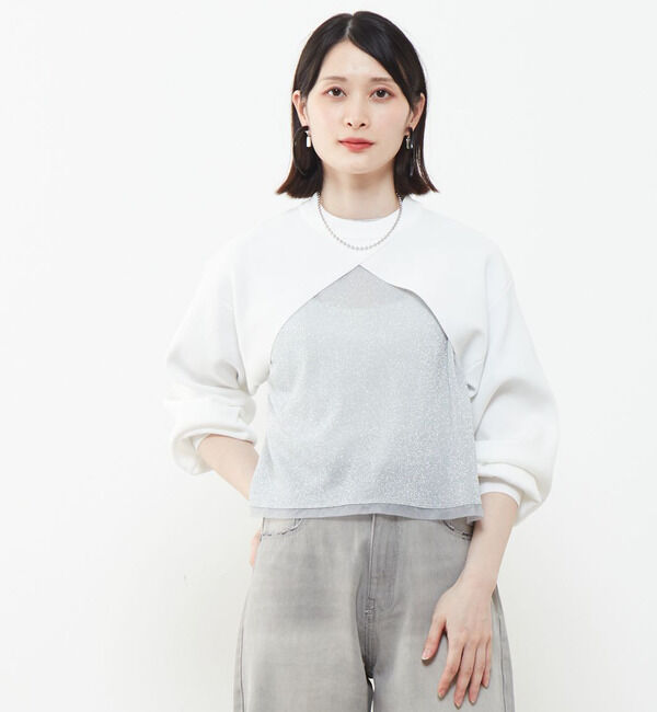 Soffitto「短丈レイヤードニット」|ニット・セーター|オフホワイト