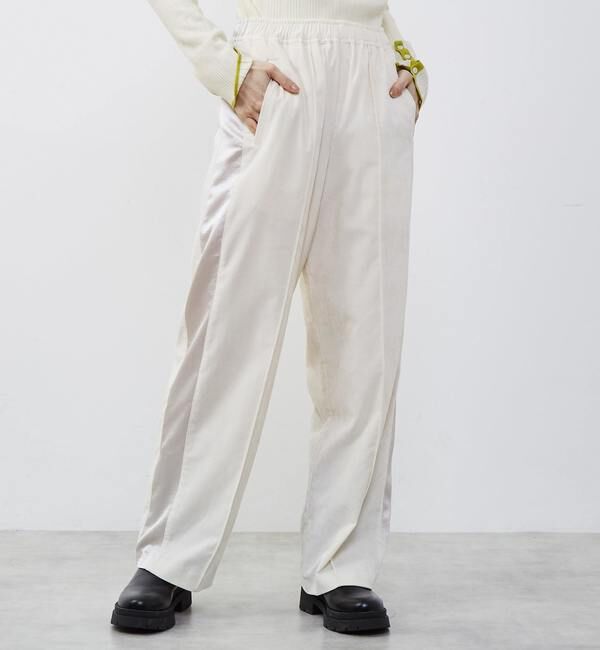 Soffitto「【Soffitto x KojiKojiコラボ】サテン側章ベロアリラックスパンツ」|その他|ホワイト