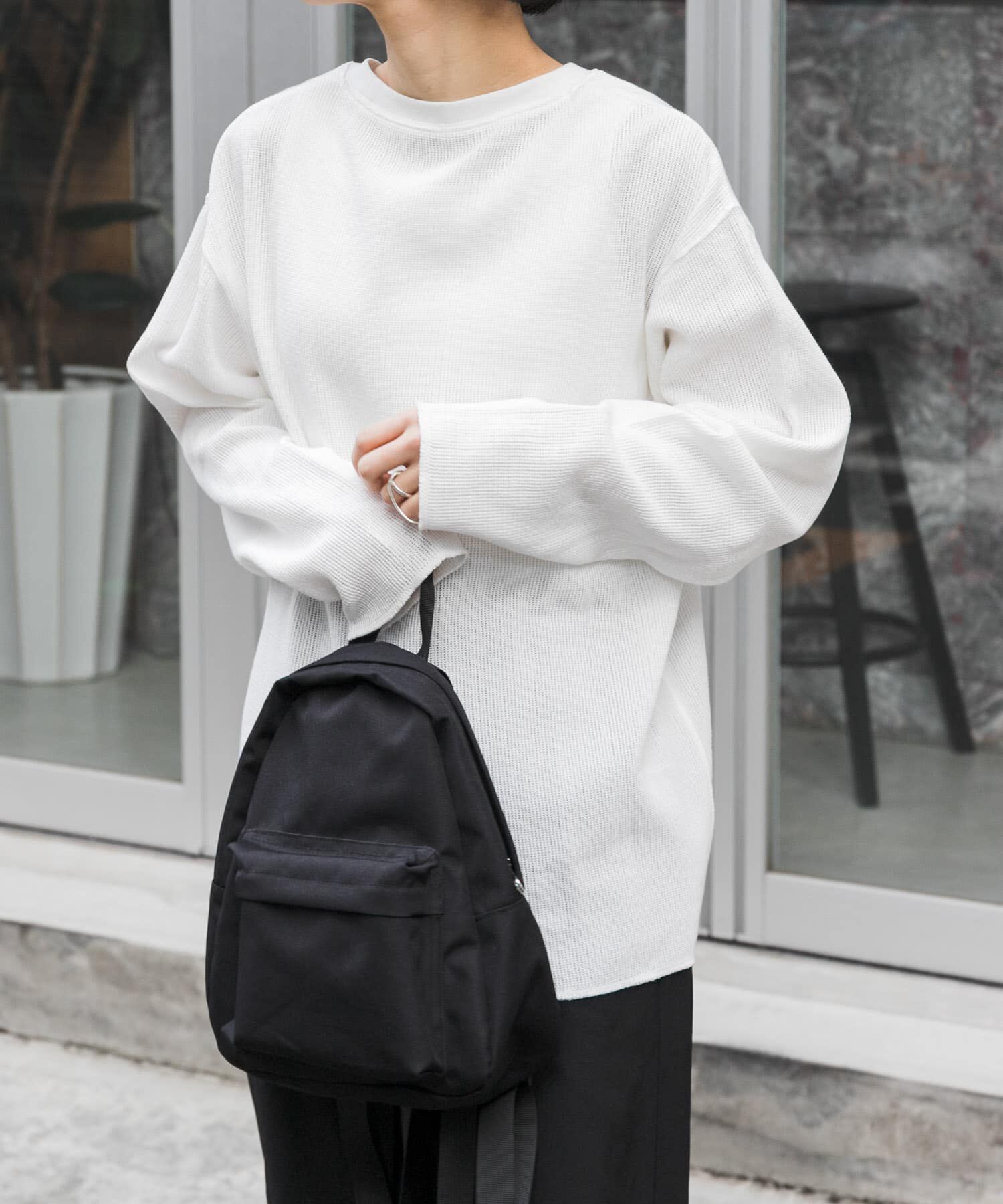 URBAN RESEARCH DOORS「FORK&SPOON　メッシュロングスリーブプルオーバー」|Tシャツ・カットソー|