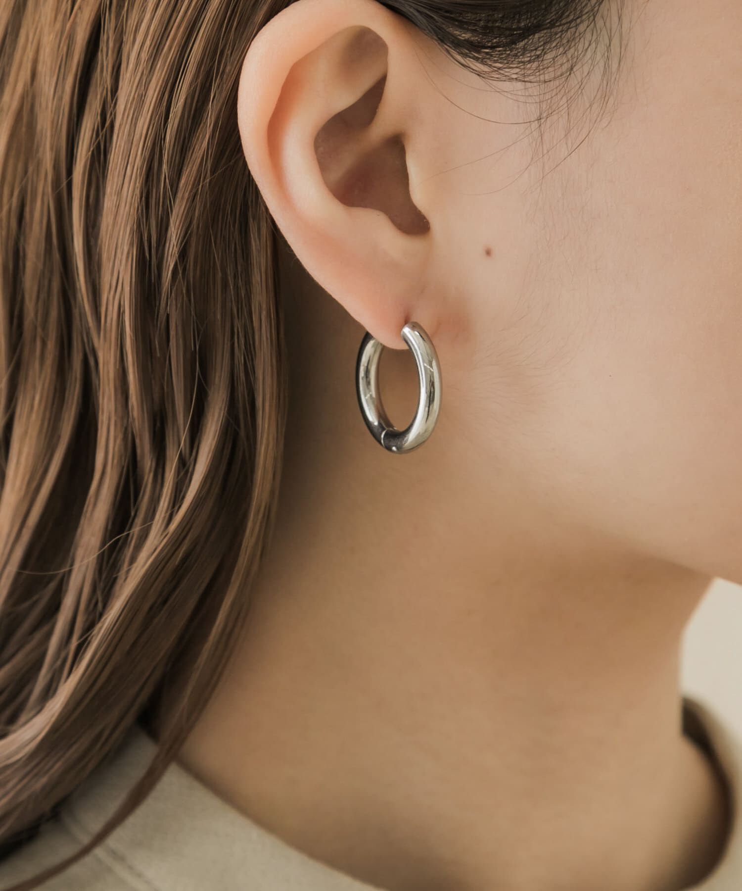 SMELLY「サージカルステンレスワイドフープピアス」|ピアス|