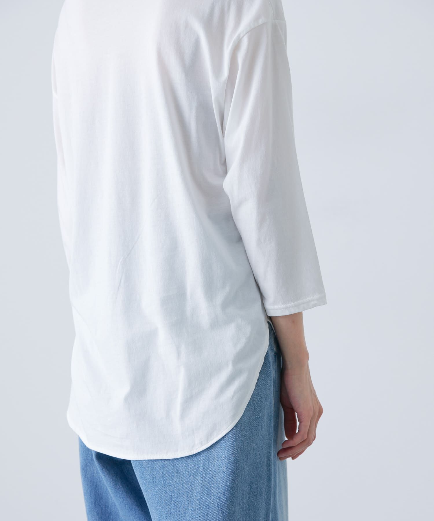 かぐれ「シフォン天竺7分袖カットソー」|Tシャツ・カットソー|