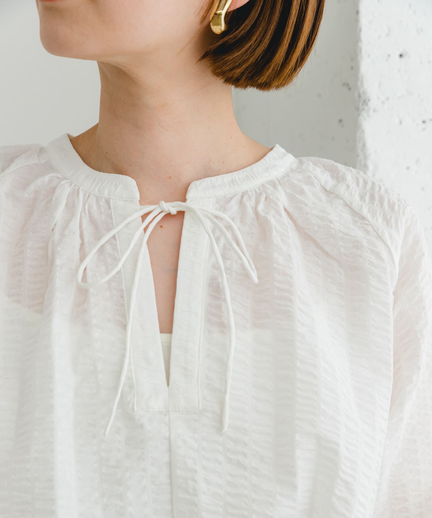 URBAN RESEARCH ROSSO「F by ROSSO　サッカーボリュームスリーブブラウス」|シャツ・ブラウス|