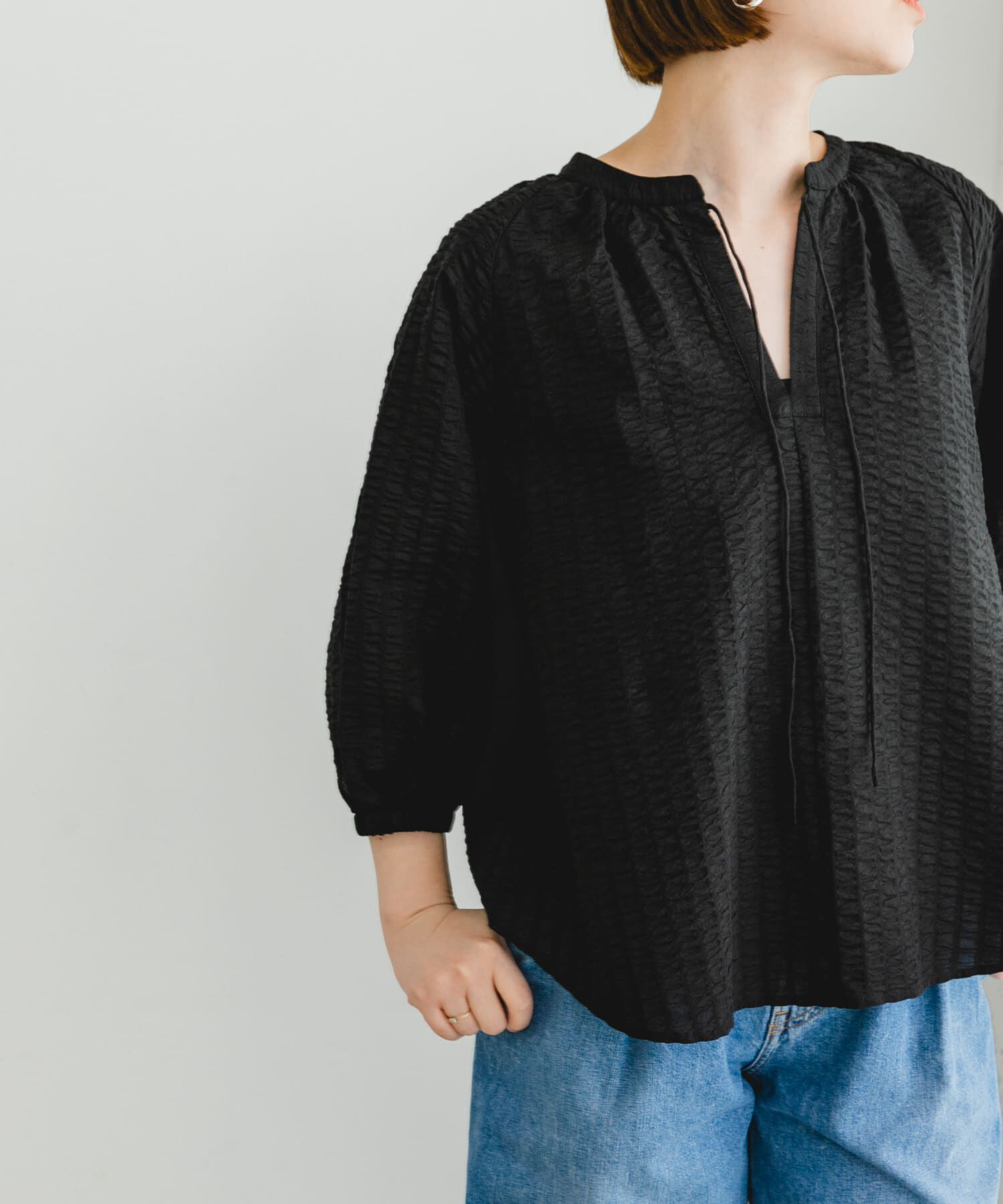 URBAN RESEARCH ROSSO「F by ROSSO　サッカーボリュームスリーブブラウス」|シャツ・ブラウス|