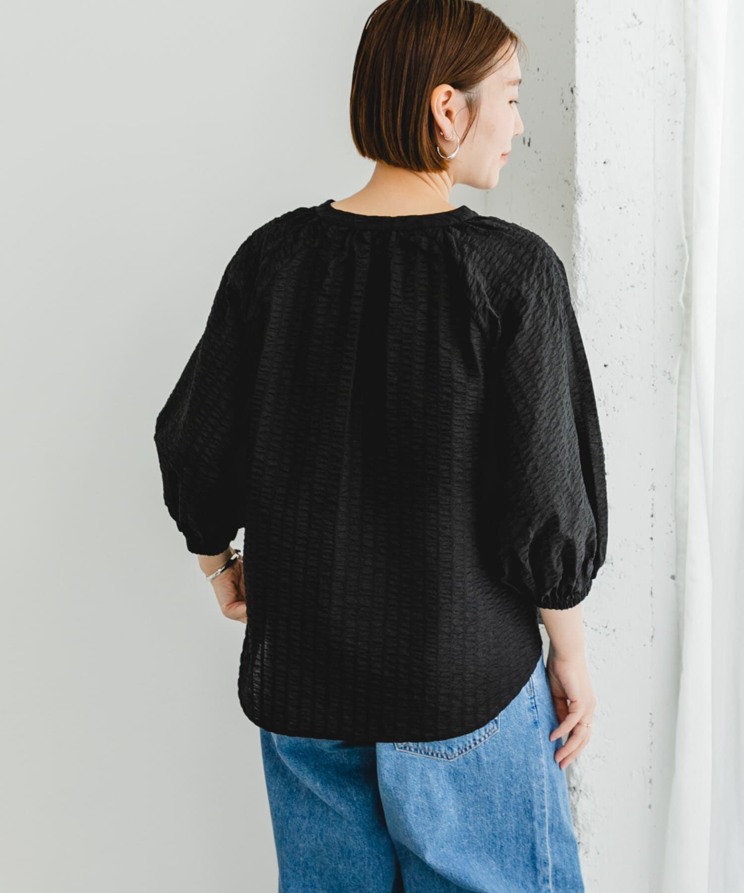 URBAN RESEARCH ROSSO「F by ROSSO　サッカーボリュームスリーブブラウス」|シャツ・ブラウス|