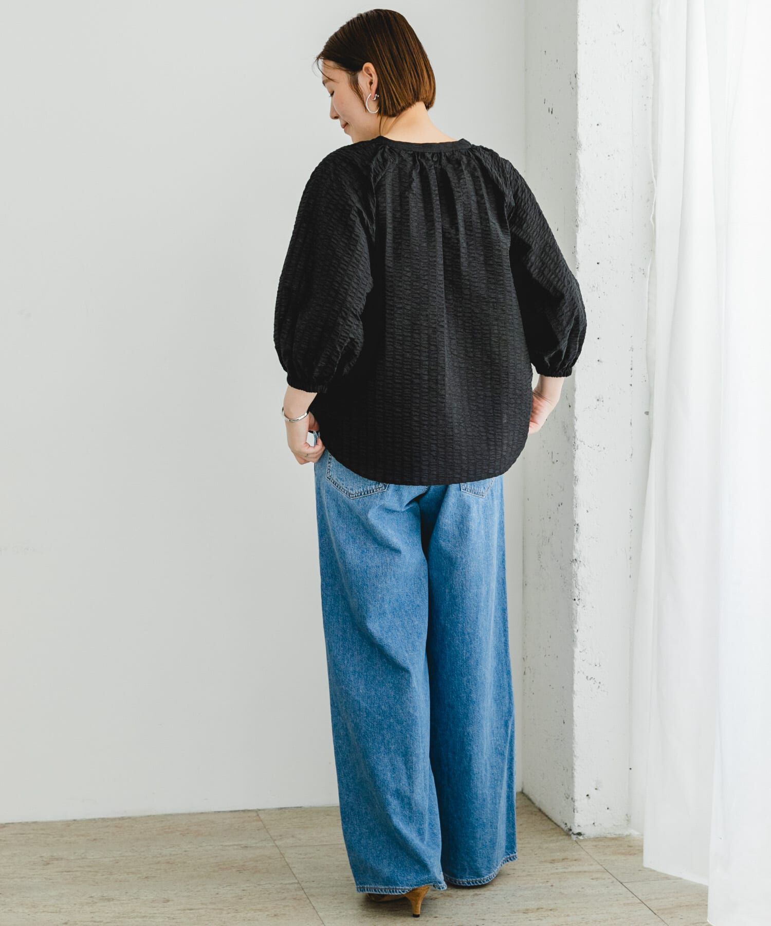 URBAN RESEARCH ROSSO「F by ROSSO　サッカーボリュームスリーブブラウス」|シャツ・ブラウス|