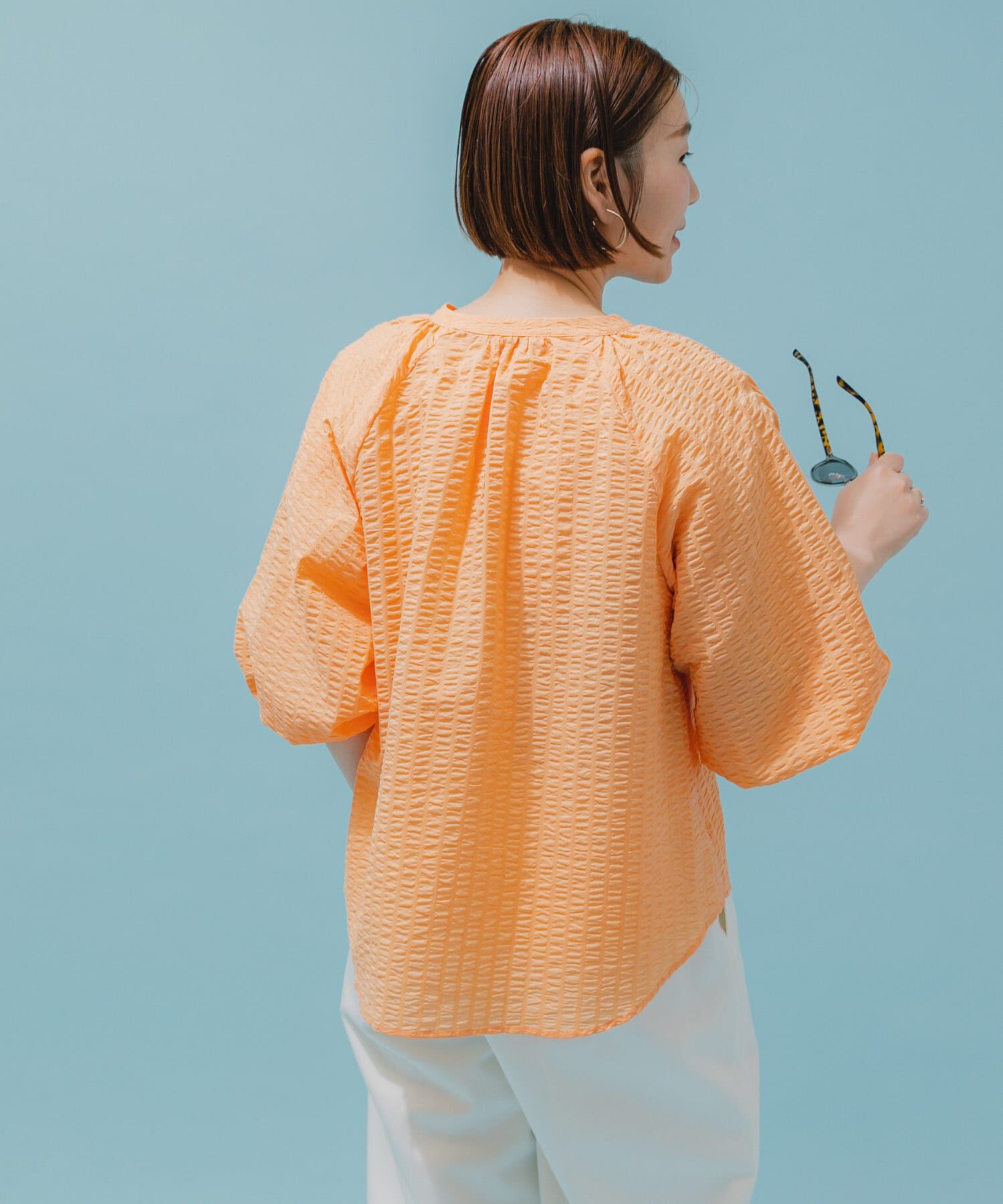 URBAN RESEARCH ROSSO「F by ROSSO　サッカーボリュームスリーブブラウス」|シャツ・ブラウス|