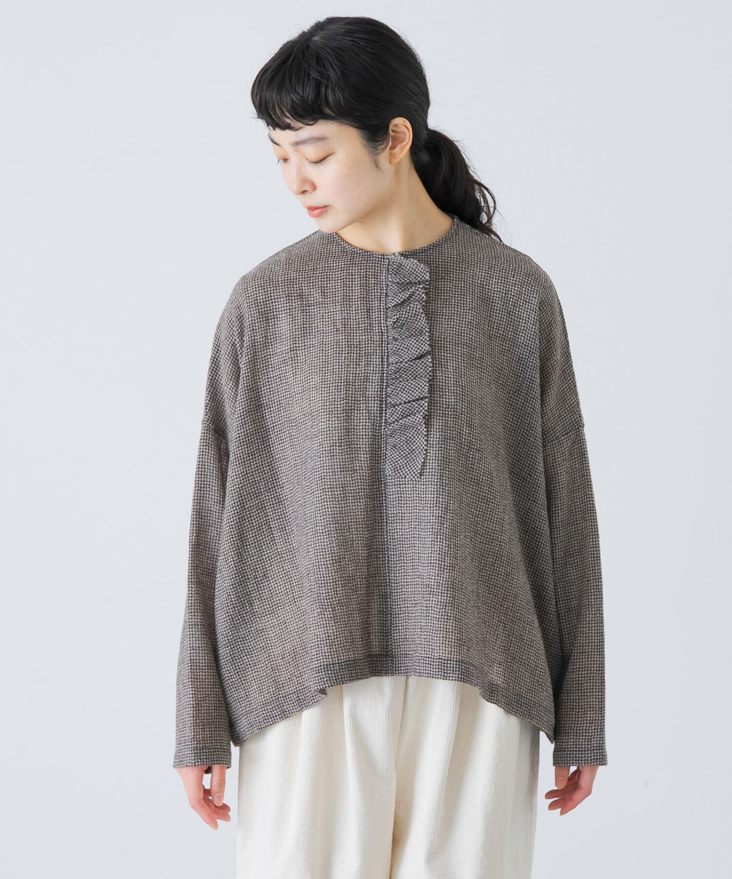 かぐれ「ウールワイドフリルプルオーバー」|シャツ・ブラウス|