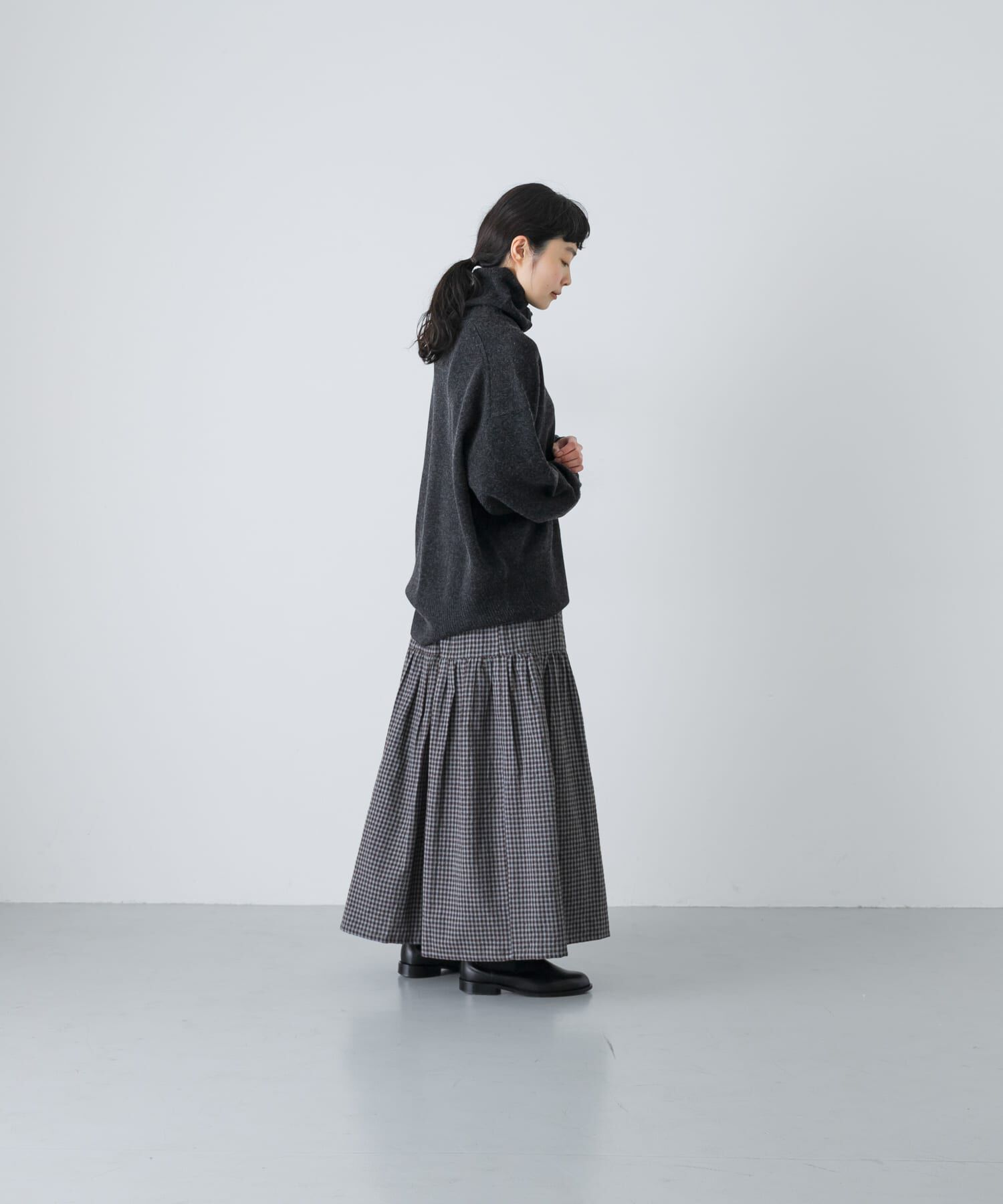 かぐれ「ギンガムティアードスカート」|スカート|