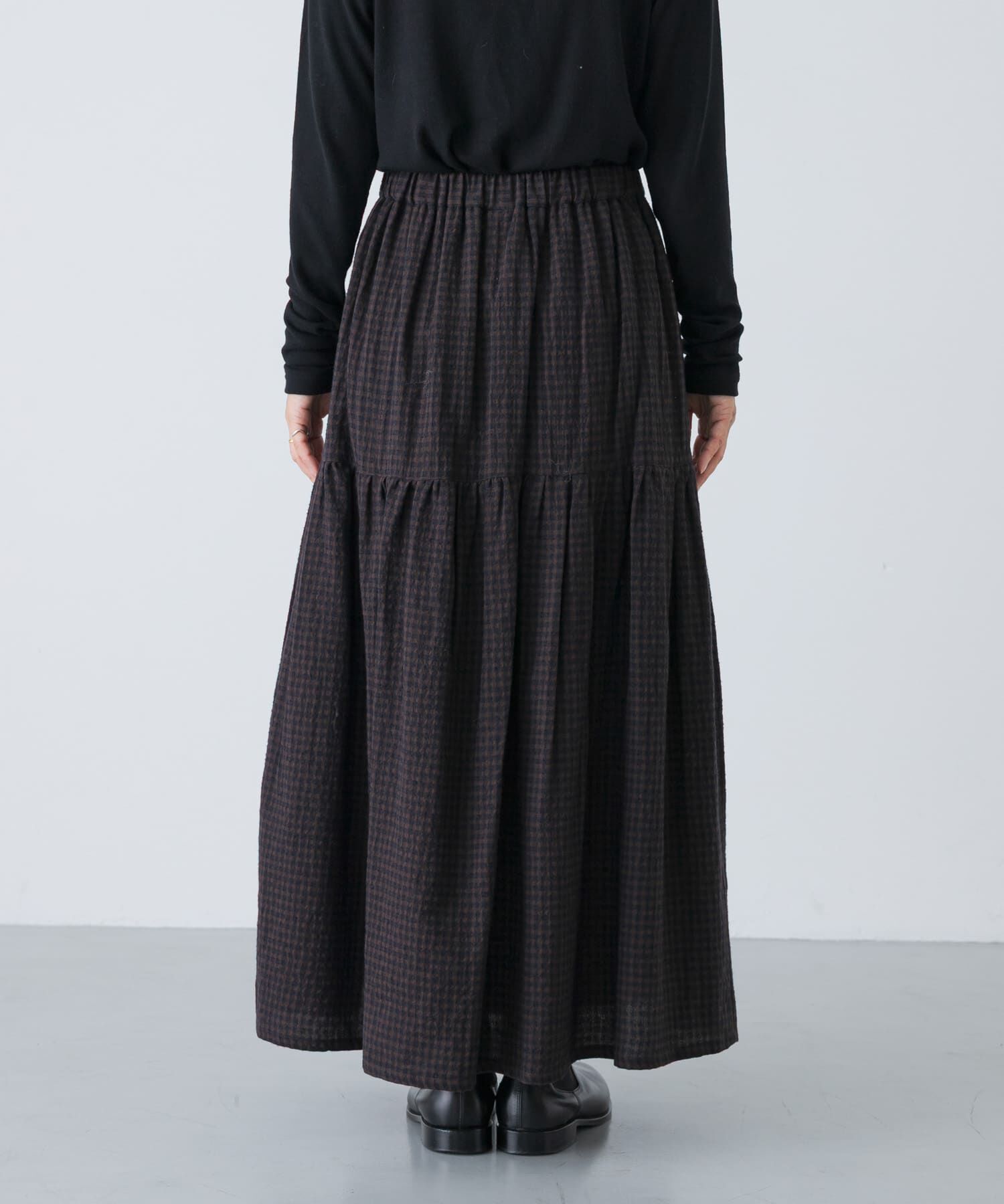 かぐれ「ギンガムティアードスカート」|スカート|