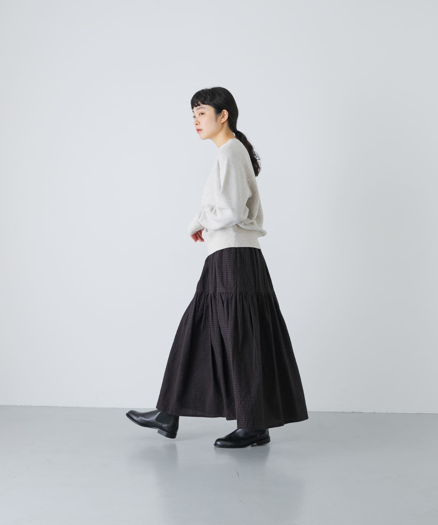 かぐれ「ギンガムティアードスカート」|スカート|