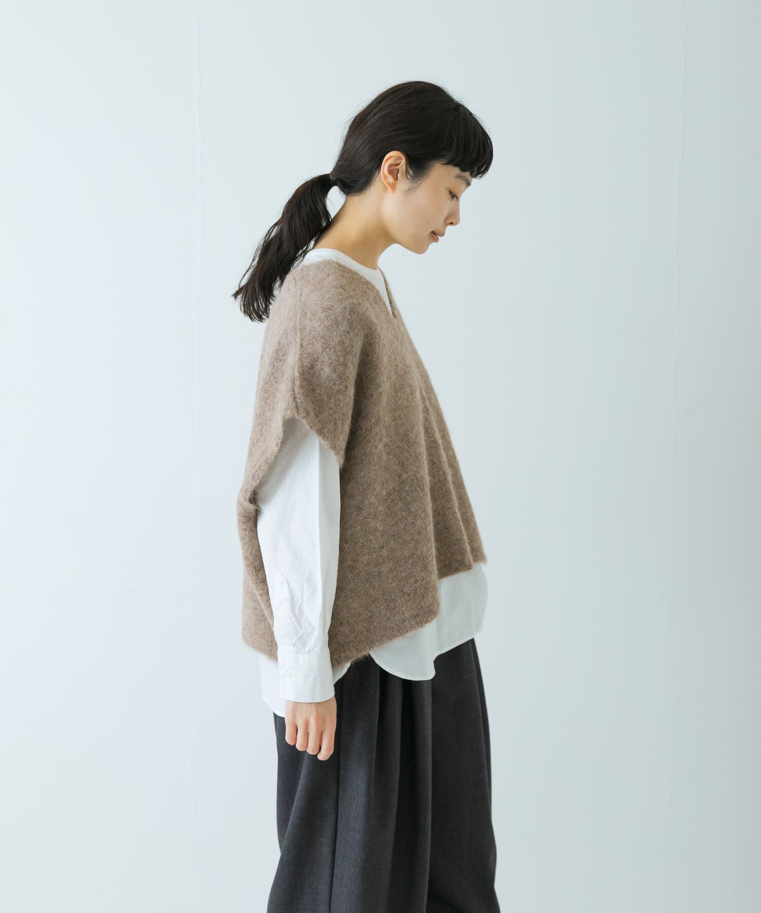 かぐれ「アルパカワイドニットベスト」|ベスト・ジレ|