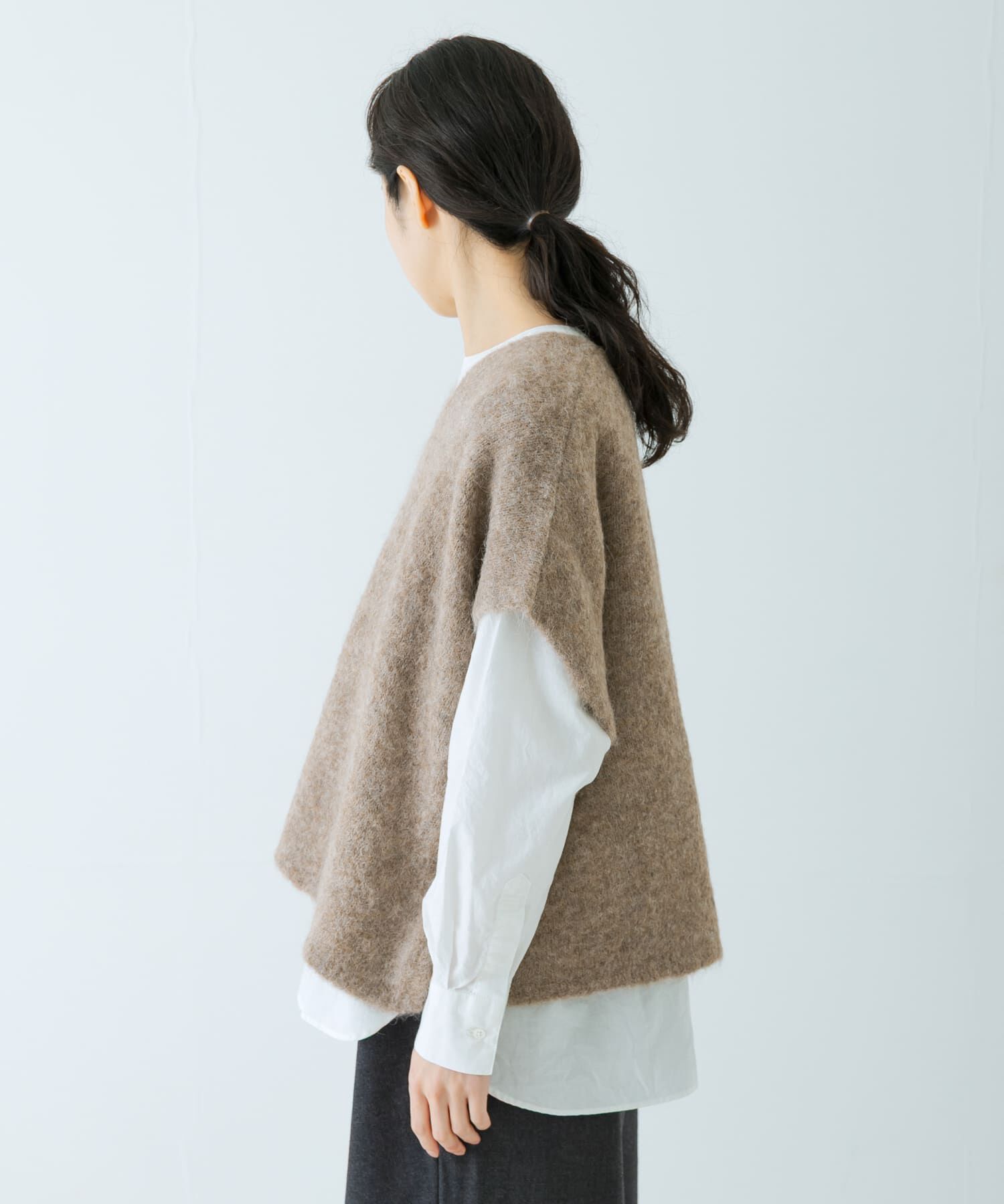 かぐれ「アルパカワイドニットベスト」|ベスト・ジレ|