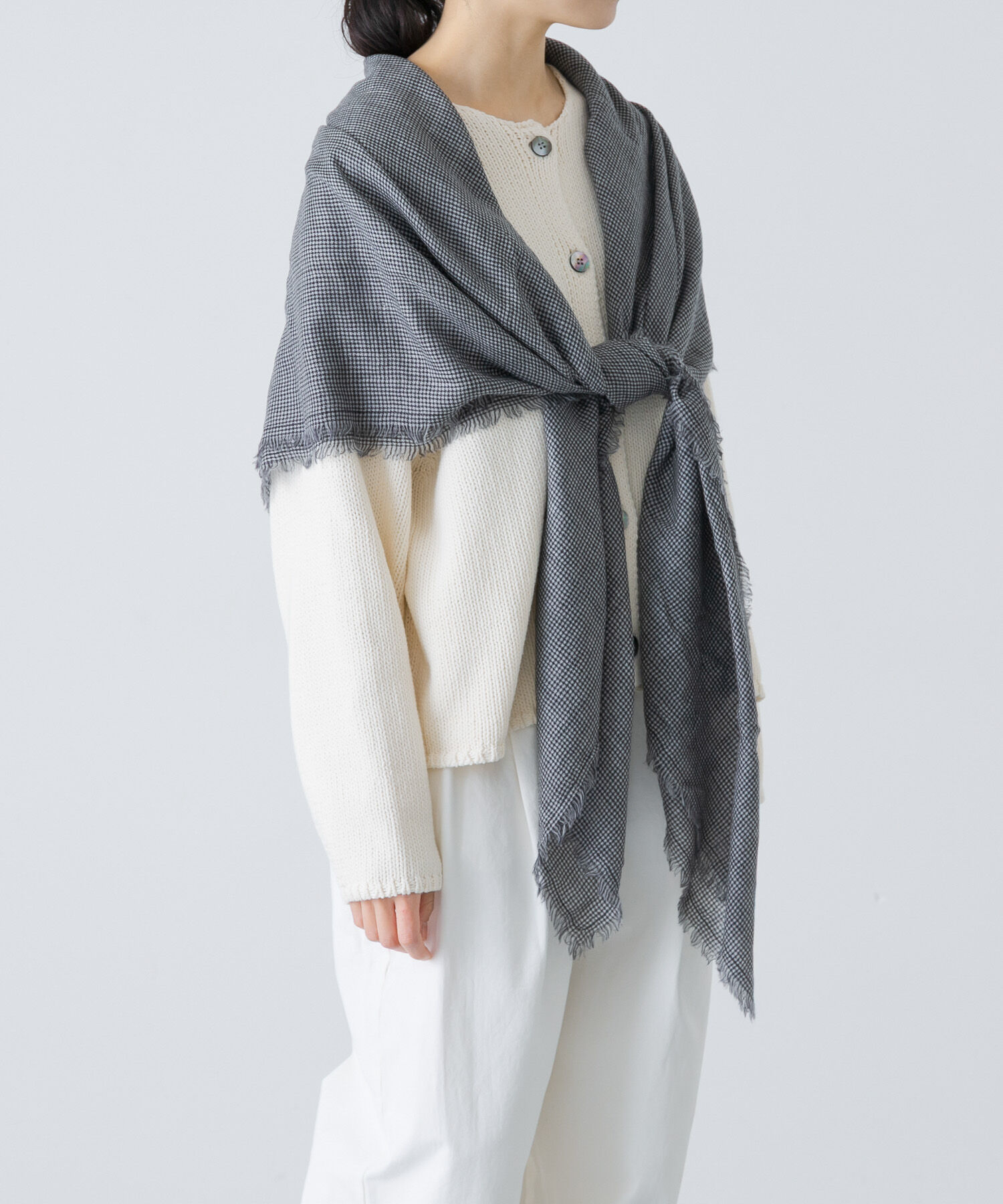 かぐれ「チェックスクエアストール」|ストール|