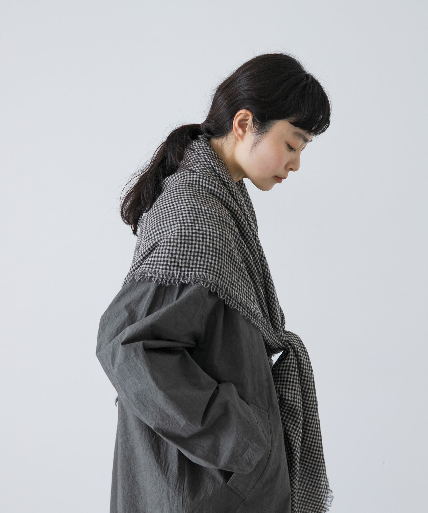 かぐれ「チェックスクエアストール」|ストール|