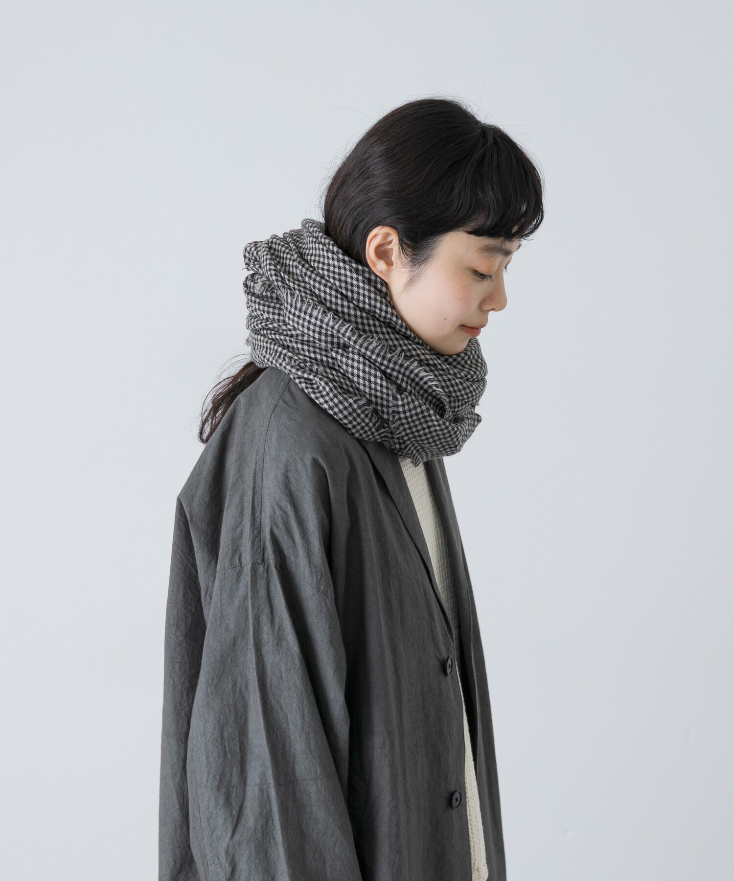 かぐれ「チェックスクエアストール」|ストール|
