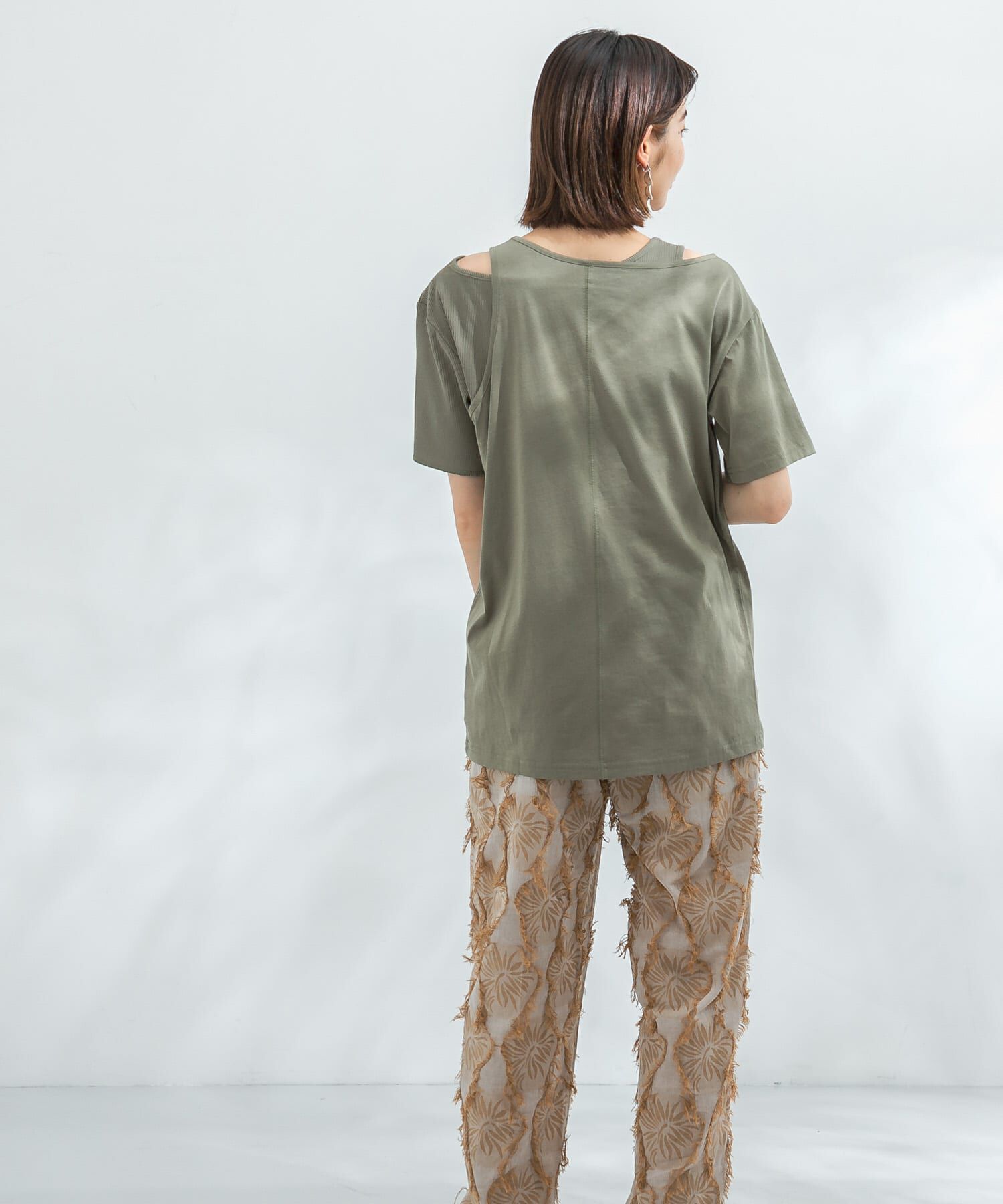  「アシメレイヤードTシャツ」|Tシャツ・カットソー|