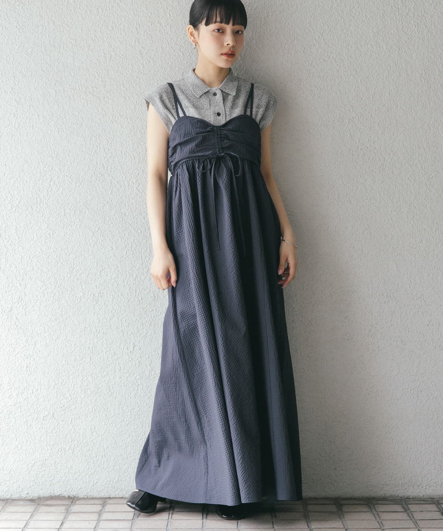  「ドロストチェックキャミワンピース」|ワンピース|