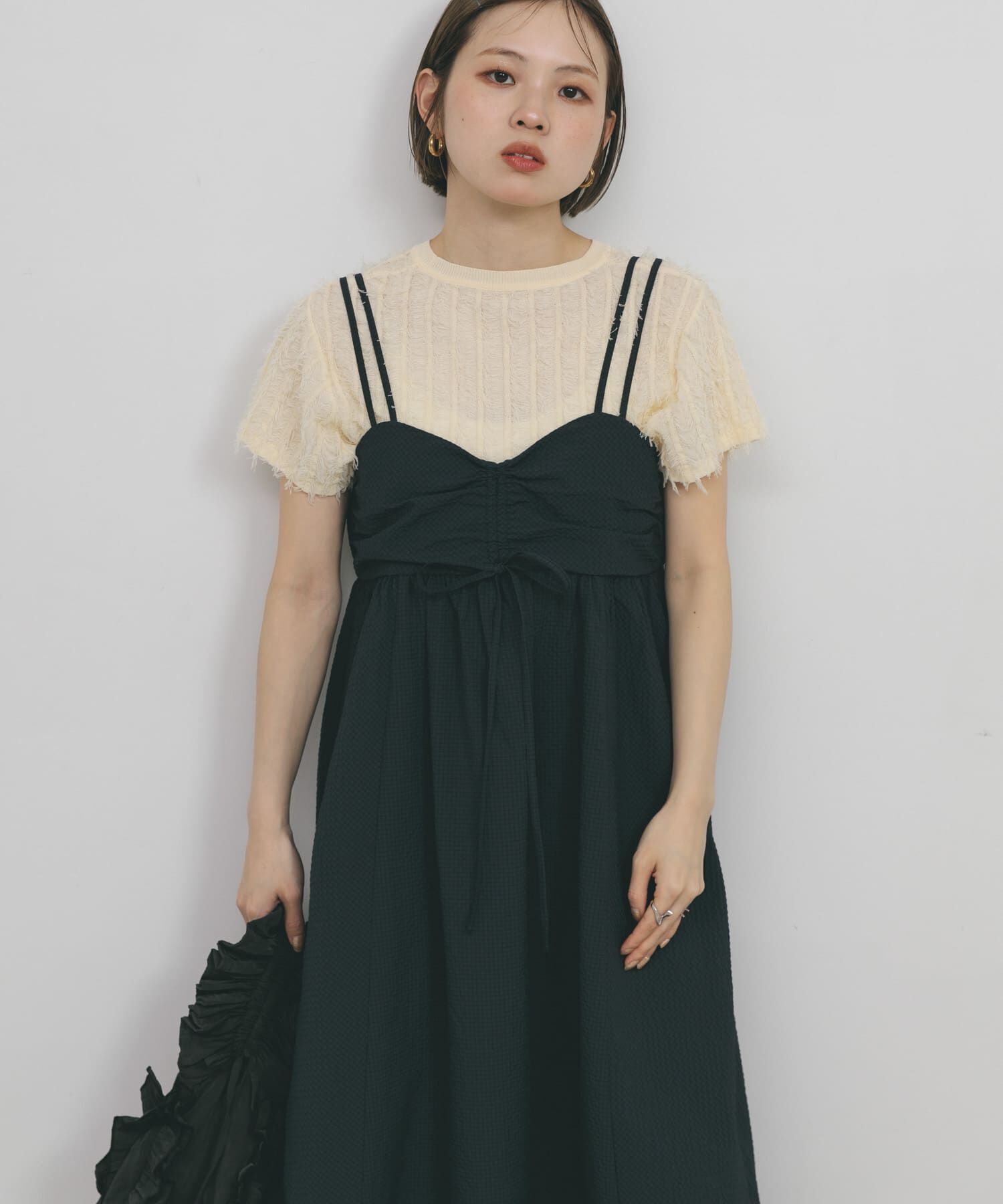  「ドロストチェックキャミワンピース」|ワンピース|