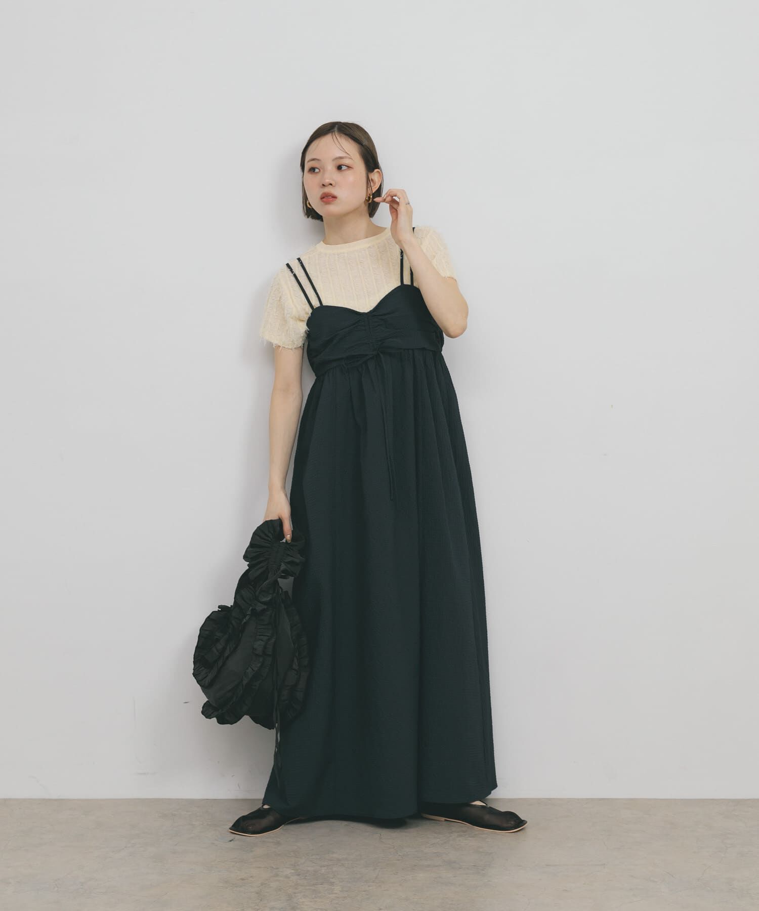  「ドロストチェックキャミワンピース」|ワンピース|