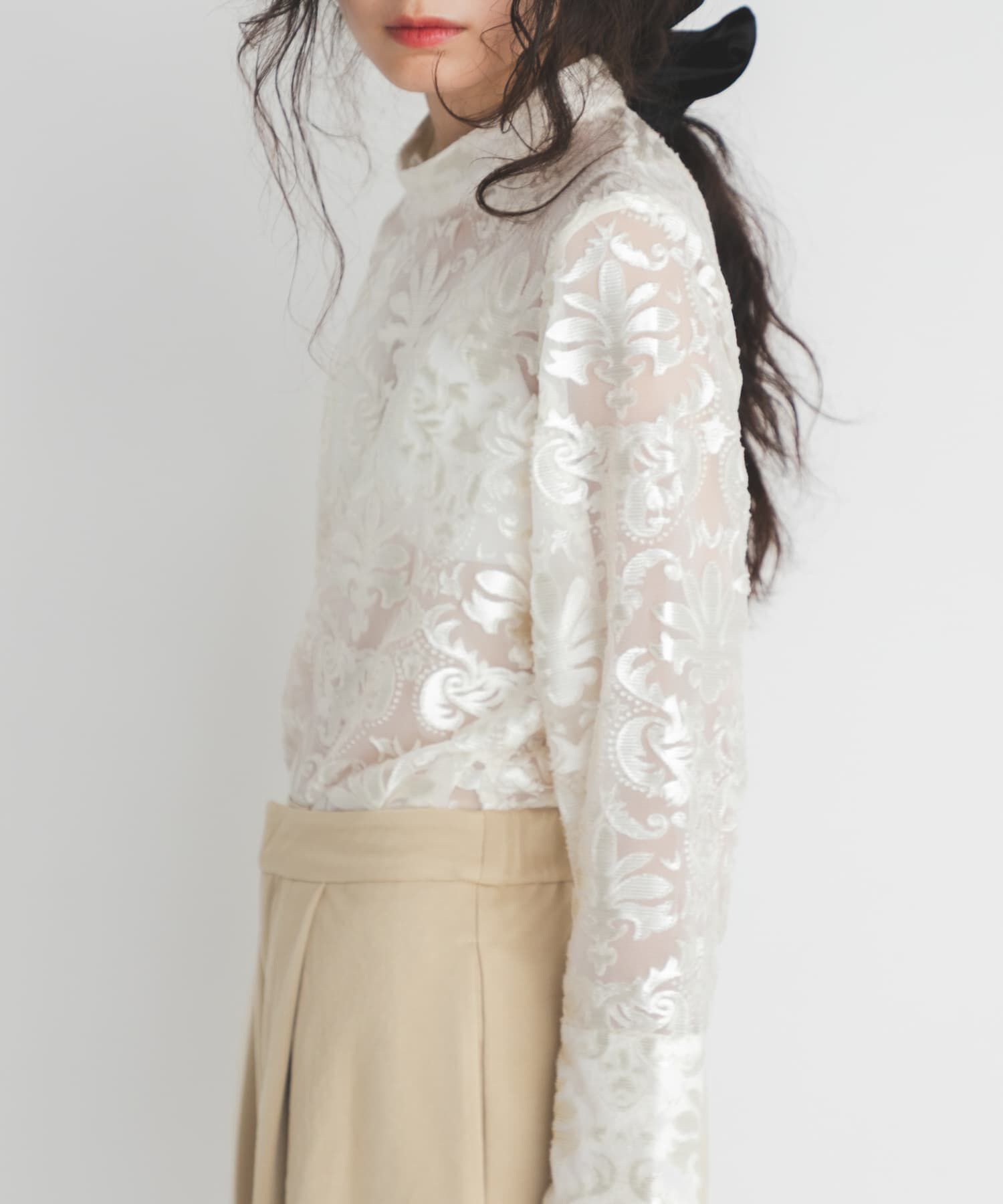  「チュールジャガードブラウス」|シャツ・ブラウス|