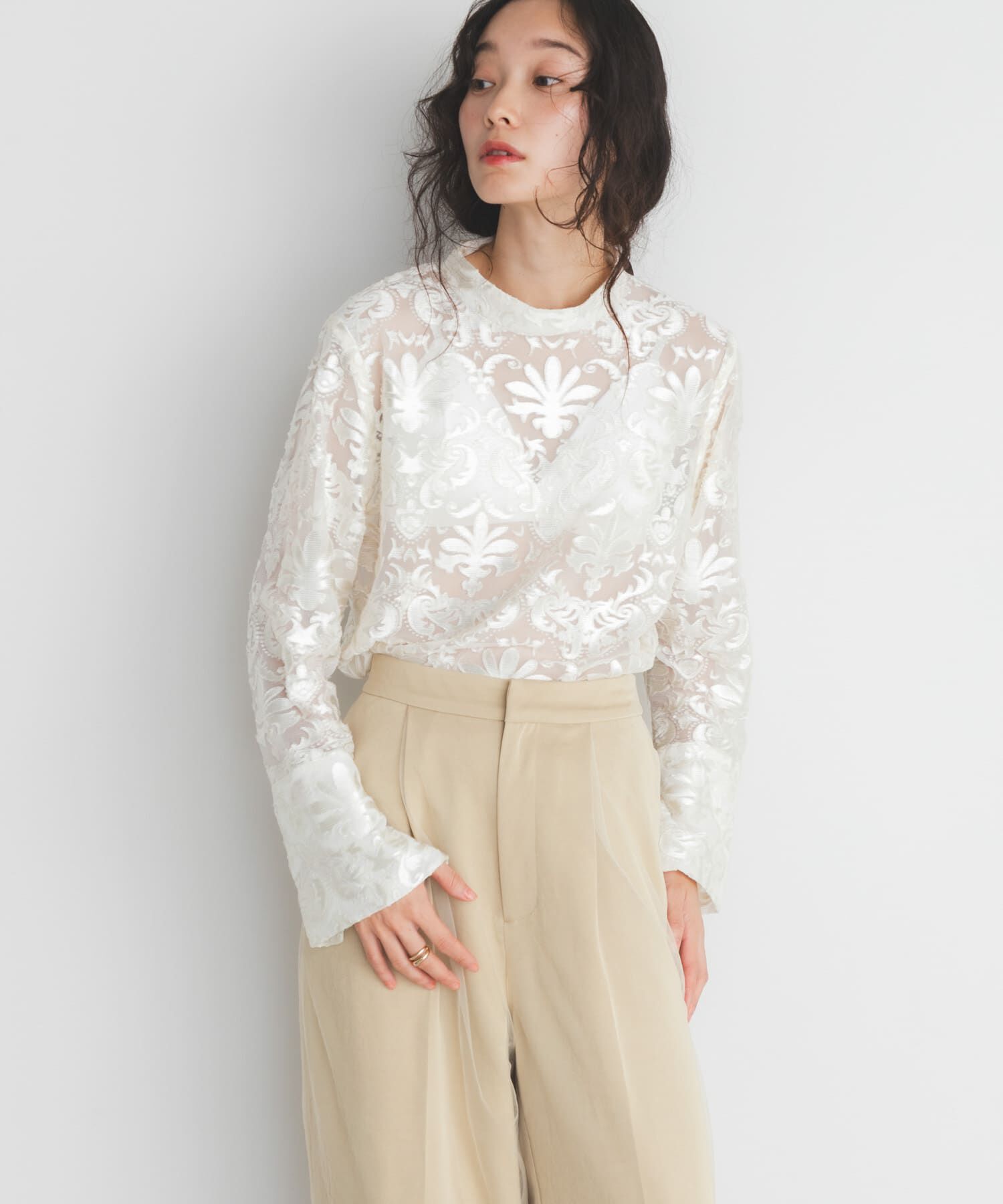  「チュールジャガードブラウス」|シャツ・ブラウス|