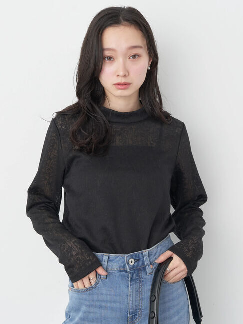 earth music&ecology「フラワーシアープルオーバー」|Tシャツ・カットソー|Black