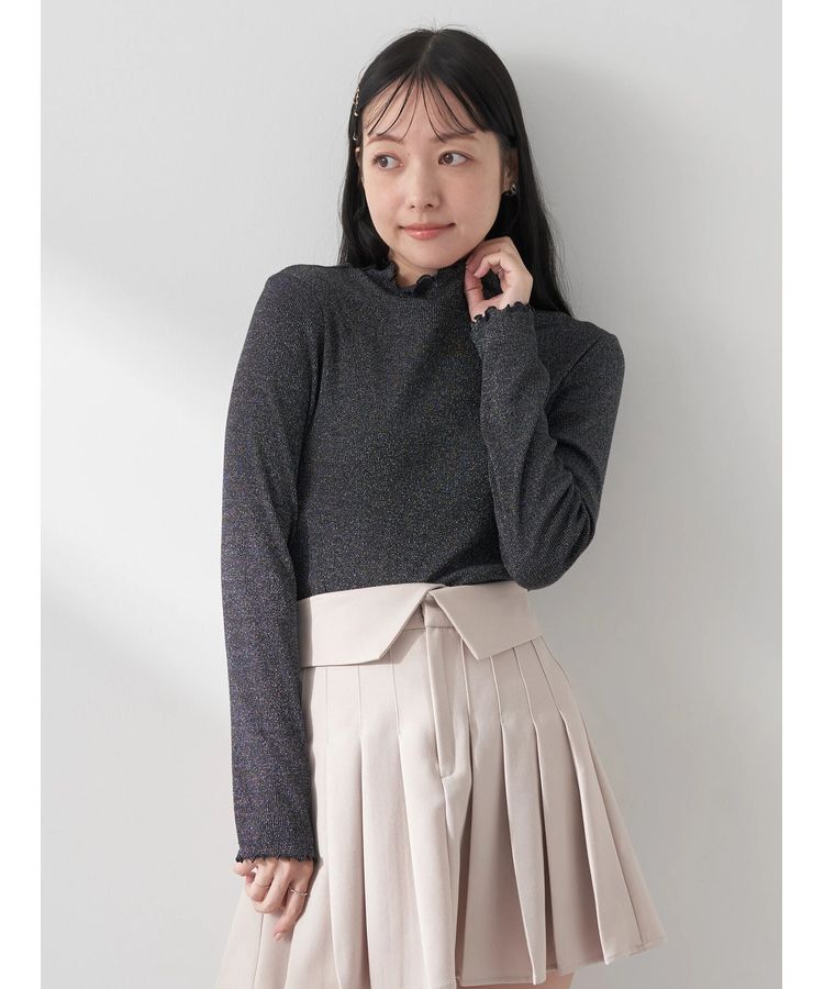 earth music&ecology「ラメハイネックプルオーバー」|Tシャツ・カットソー|