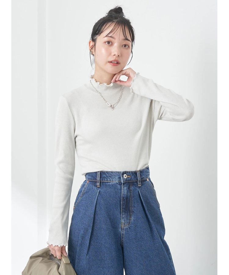 earth music&ecology「ラメハイネックプルオーバー」|Tシャツ・カットソー|