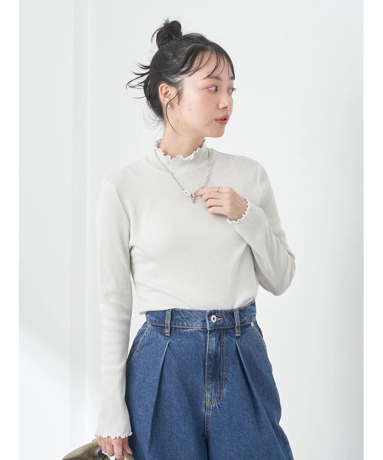 earth music&ecology「ラメハイネックプルオーバー」|Tシャツ・カットソー|