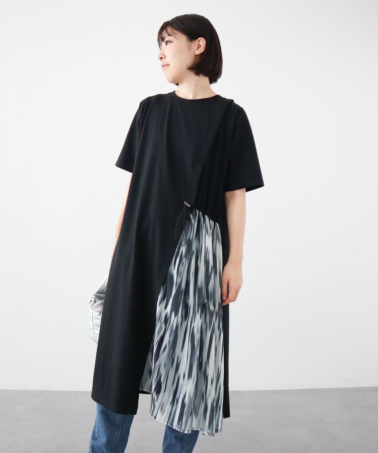 armonia「柄シアードッキングワンピース」|ワンピース|Black