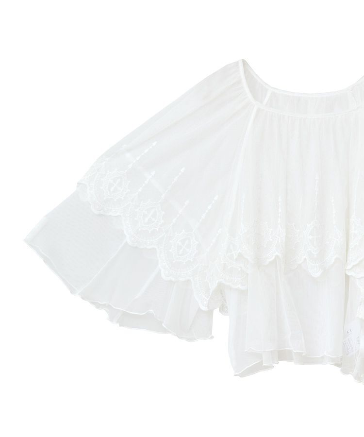 Green Parks「■ESCAR チュール刺繍ハンカチーフブラウス」|Tシャツ・カットソー|