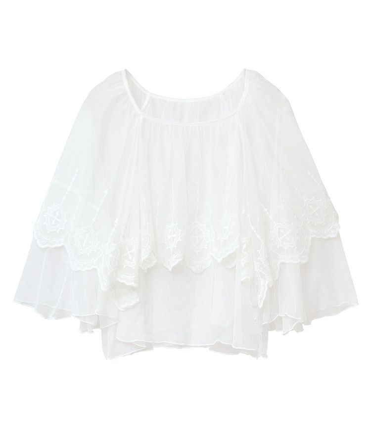 Green Parks「■ESCAR チュール刺繍ハンカチーフブラウス」|Tシャツ・カットソー|