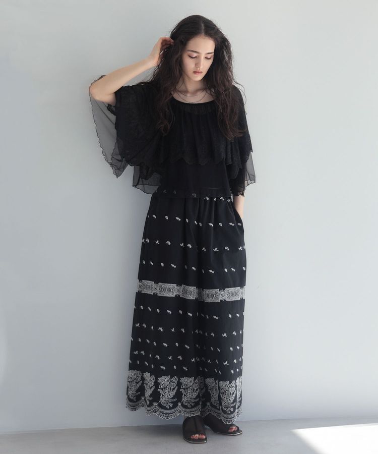 Green Parks「■ESCAR チュール刺繍ハンカチーフブラウス」|Tシャツ・カットソー|