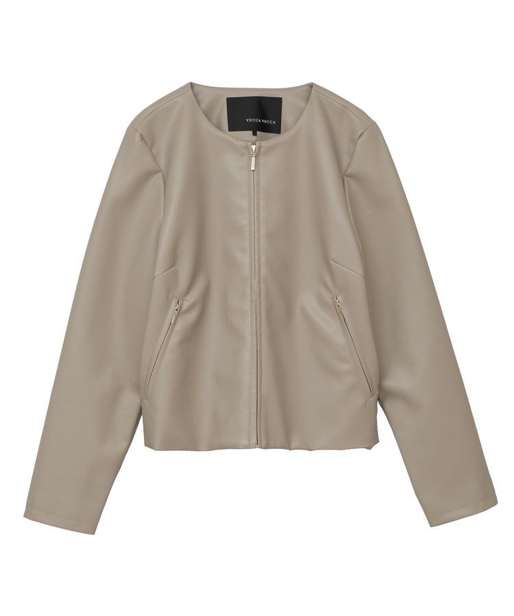 YECCA VECCA「ノーカラーライダースジャケット」|テーラードジャケット|