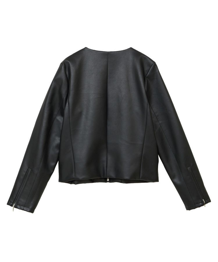 YECCA VECCA「ノーカラーライダースジャケット」|テーラードジャケット|