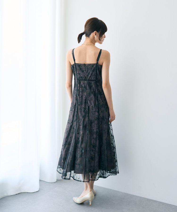 YECCA VECCA「【2点SET】フラワー柄スパンコール刺繍ドレス」|ワンピース|