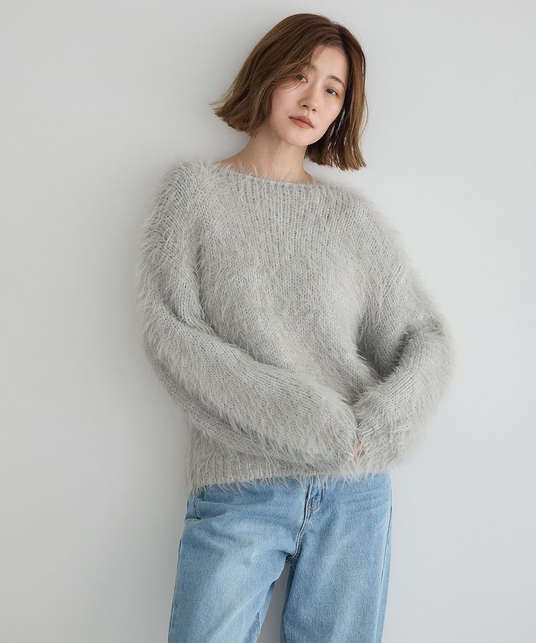 Editt by YECCA VECCA「フェザーMIXロービングニット」|ニット・セーター|