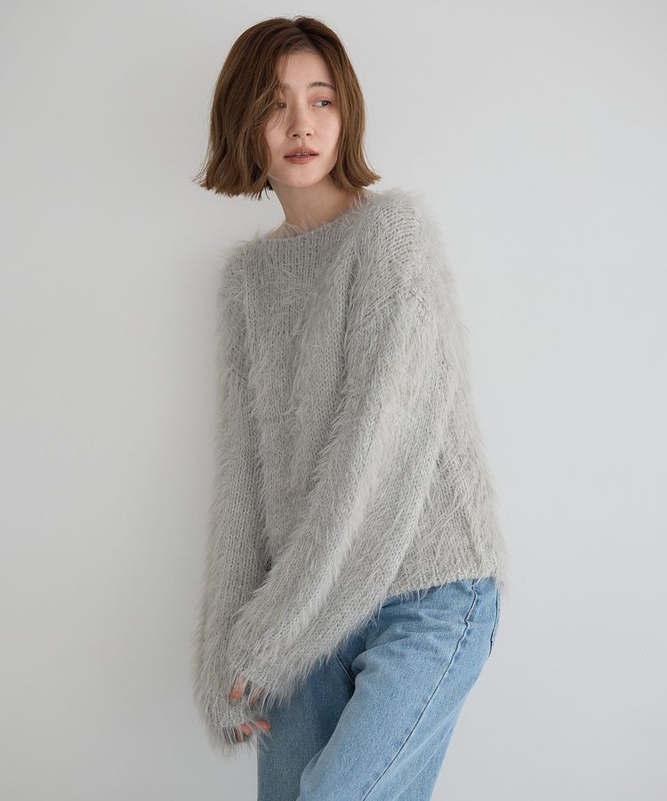 Editt by YECCA VECCA「フェザーMIXロービングニット」|ニット・セーター|