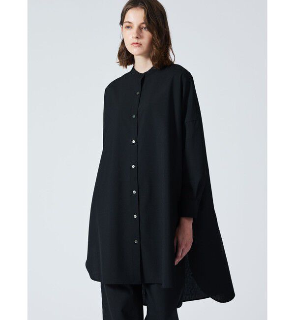 mizuiro ind「mizuiro ind T/Wスタンドカラーシャツチュニック」|シャツ・ブラウス|