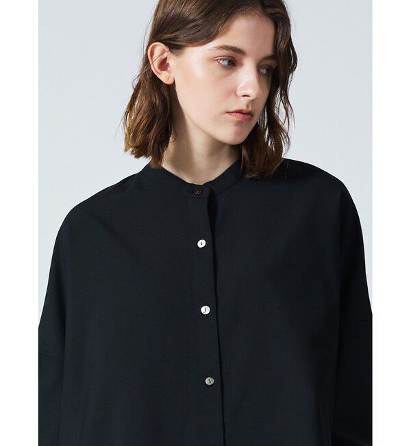 mizuiro ind「mizuiro ind T/Wスタンドカラーシャツチュニック」|シャツ・ブラウス|