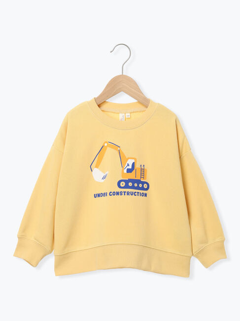 Samansa Mos2 Lagom「働く車プリントトレーナー」|Tシャツ・カットソー|イエロー