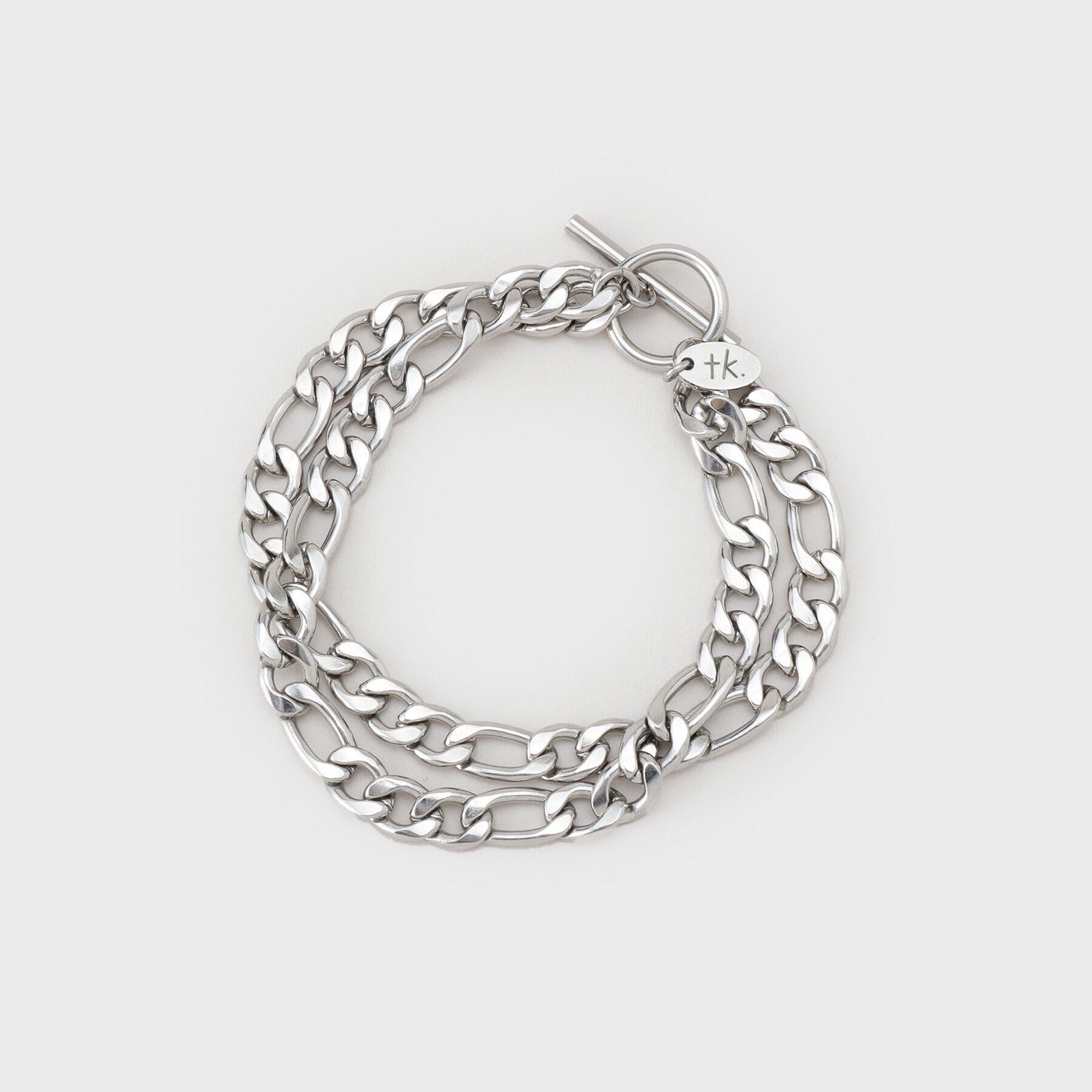 tk.TAKEO KIKUCHI「アソートステンレスダブルブレス」|ブレスレット・バングル|シルバー(206)