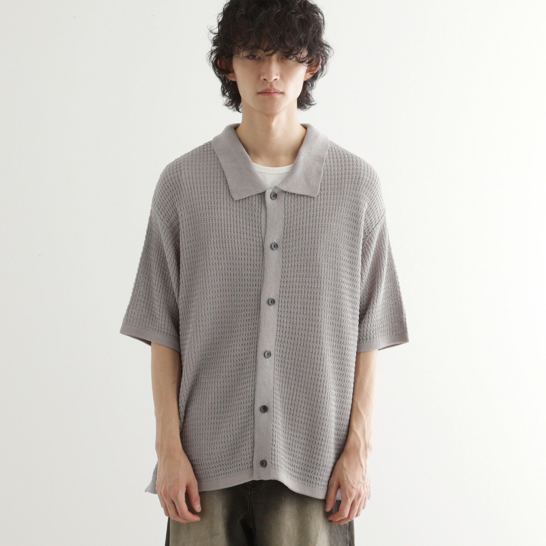 tk.TAKEO KIKUCHI「リネンライクニットポロシャツ」|ニット・セーター|